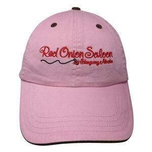 Red Onion Saloon Skagway Alaska Slideback Baseball Cap Pink OS Polar Graphics